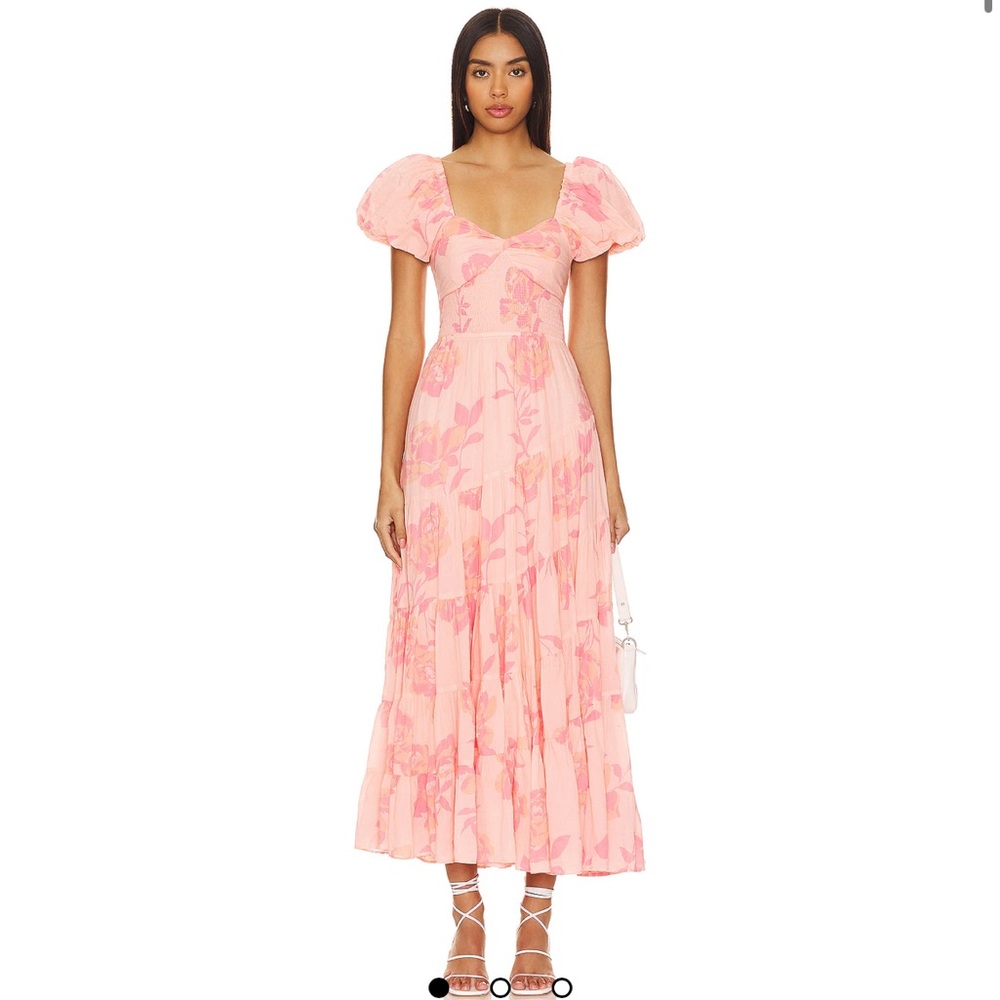 Floral Pink Puff Sleeve Dress